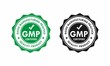 GMP- good manufacturing practice design logo template illustration