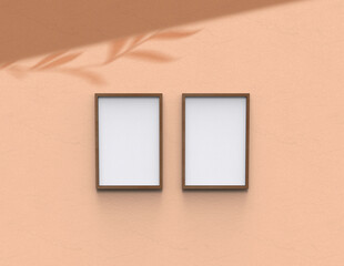 Poster - frame background using 3D rendering and geometry. Framed background mock-up for poster design or exhibition of artwork. 3d rendering illustration.