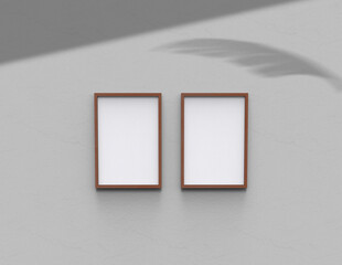 Poster - frame background using 3D rendering and geometry. Framed background mock-up for poster design or exhibition of artwork. 3d rendering illustration.