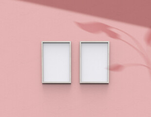 Poster - frame background using 3D rendering and geometry. Framed background mock-up for poster design or exhibition of artwork. 3d rendering illustration.