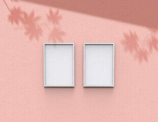 Poster - frame background using 3D rendering and geometry. Framed background mock-up for poster design or exhibition of artwork. 3d rendering illustration.