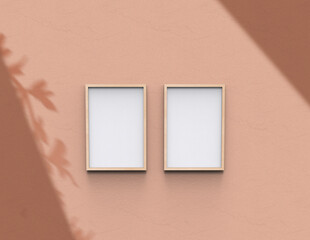 Poster - frame background using 3D rendering and geometry. Framed background mock-up for poster design or exhibition of artwork. 3d rendering illustration.
