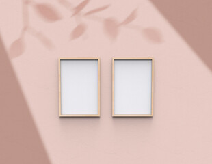Poster - frame background using 3D rendering and geometry. Framed background mock-up for poster design or exhibition of artwork. 3d rendering illustration.