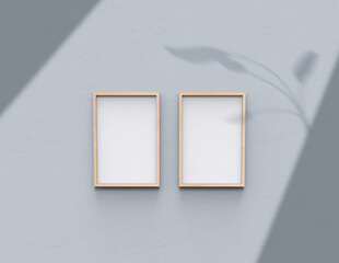 Poster - frame background using 3D rendering and geometry. Framed background mock-up for poster design or exhibition of artwork. 3d rendering illustration.