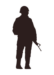 Wall Mural - silhouette of soldier