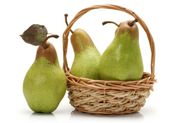 pears on a white background