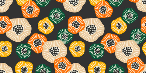Abstract gentle seamless pattern with flowers. Modern design for paper, cover, fabric, interior decor and other