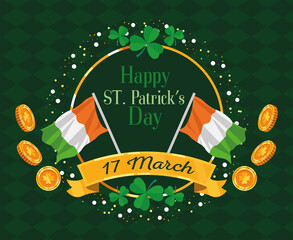 Poster - saint patricks celebration with flags