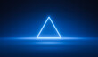 © Lemonsoup14 - Dark blue 3d background abstract triangle neon light geometric of futuristic polygon technology digital cyber wallpaper or modern space web banner design and innovation cyberspace on virtual backdrop.