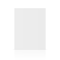 Poster - Vector realistic standing 3d magazine mockup with white blank cover isolated.