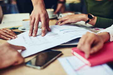 Poster - These stats needs more work. Cropped shot of unrecognizable designers having a meeting at a coffee shop.