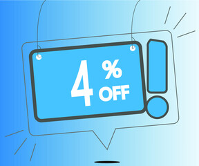 Special offer 4% off blue tag