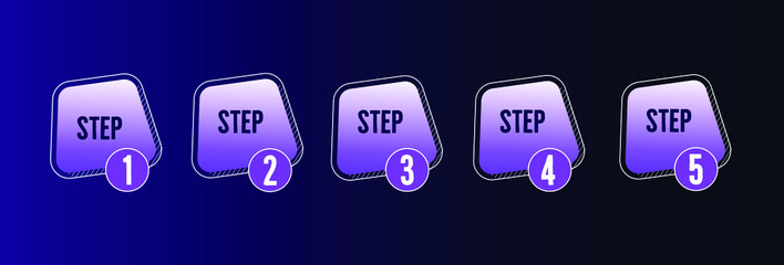 Canvas Print - step 1,2,3,4,5 infographic icons vector illustration