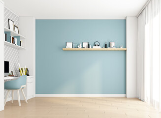 Wall Mural - Cozy minimalist empty room with scene composition for product presentation. 3d rendering