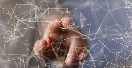 cloud network Computer connects to internet server service for cloud data transfer