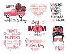 Mother S Day Vector Set, Mothers Day Quote Bundle