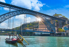 Landmark Dom Luis Bridge In Porto, Portugal.