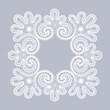 Lacy square frame. Vector illustration. Lace background