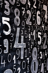 Poster - Background of numbers. from zero to nine. Numbers texture. Finance data concept. Mathematic. Seamless pattern with numbers. financial crisis concept. Business success.