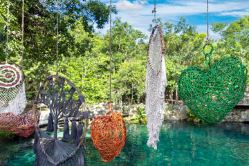 Wall Mural - Mexico tourism destination, caves and pools of Cenote Casa Tortuga near Tulum and Playa Del Carmen.