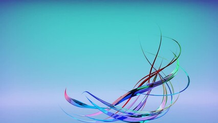 Wall Mural - Abstract twisting glossy shapes, 3D rendering background.
