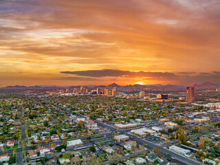 Canvas Print - Phoenix, Arizona, USA Downtown Skyline Aerial