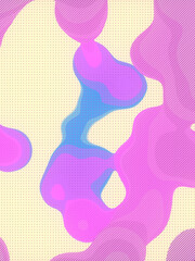 Aufkleber - Flat holographic flowing liquid drops. Modern digital illustration with smooth shapes. Gradient composition 3d rendering