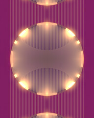 Aufkleber - Abstract rounded geometric composition with a ring of light in the center. 3d rendering digital illustration