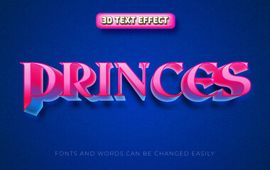 Wall Mural - Princess 3d editable text effect style