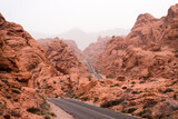 Fototapeta Nowy Jork - Road view in Valley of Fire Nevada State Park