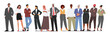 © Anna Syvak - Diverse Business Men and Women Wear Formal Clothes Stand in Row. Confident Male and Female Characters