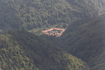 Wall Mural - Aerial view of Rila monastery, Bulgaria