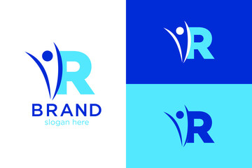 Wall Mural - Letter R and people concept. Very suitable for symbol, logo, company name, brand name, personal name, icon and many more.