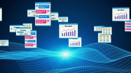 Poster - Dialogs of software and communication network concept.