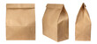 Brown paper bag isolated on white background with clipping path