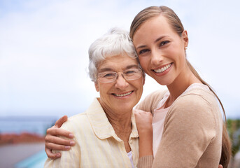 Sticker - They have the perfect mother-daughter relationship. Portrait of an affectionate mother and daughter standing outdoors.