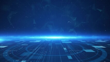 Wall Mural - Digital technology plexus lines background is a spectacular motion graphics background. High-tech HUD grid video, blue news studio background, high-tech digital product promotion, corporate promotion.