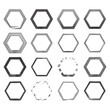 Hexagons set. Abstract geometric background. Vector illustration. stock image. 