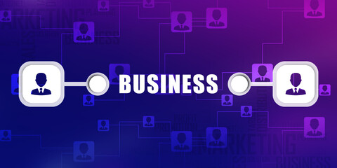 Poster - 2D Digital Abstract Business Networking background
