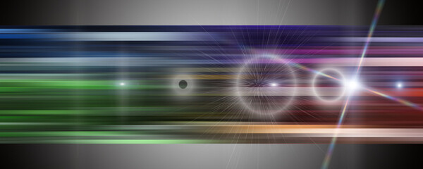 Poster - Futuristic stripe panorama background design with lights