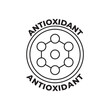 Antioxidant label icon in black line style icon, style isolated on white background