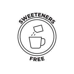 Poster - Sweeteners free label icon in black line style icon, style isolated on white background