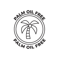 Canvas Print - Palm oil free label icon in black line style icon, style isolated on white background