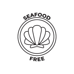 Allergen, no seafood, seafood free icon in black line style icon, style isolated on white background