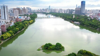 Wall Mural - Urban environment of Nanhu Park, Nanning, Guangxi, China