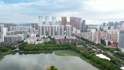 Wall Mural - Urban environment of Nanhu Park, Nanning, Guangxi, China