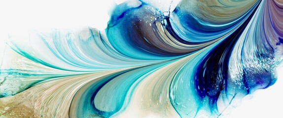 Wall Mural - modern turqoise and bright blue marble background, luxury alcohol ink texture, creative hand drawn a