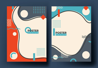 Minimal abstract posters set vector illustration