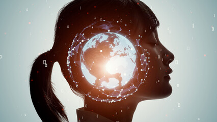 Leinwandbilder - Education technology concept. EdTech. AI (Artificial Intelligence). Digital transformation.
