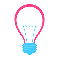 Poster - Light bulb semi flat color vector object. Provide electricity. Ideas generation. Full sized item on white. Incandescent lightbulb simple cartoon style illustration for web graphic design and animation